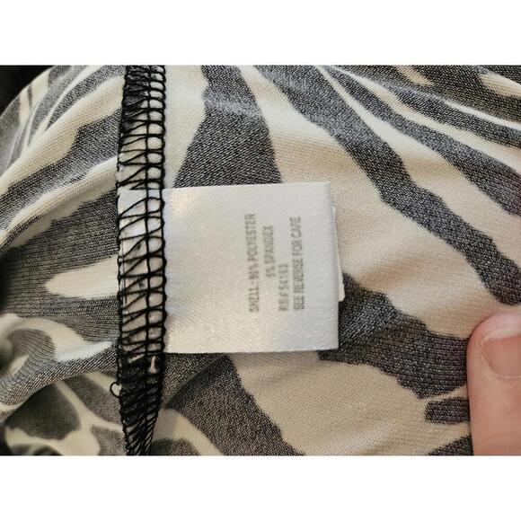 Calvin Klein small black & white zebra animal print stretchy sleeveless blouse - Picture 4 of 5